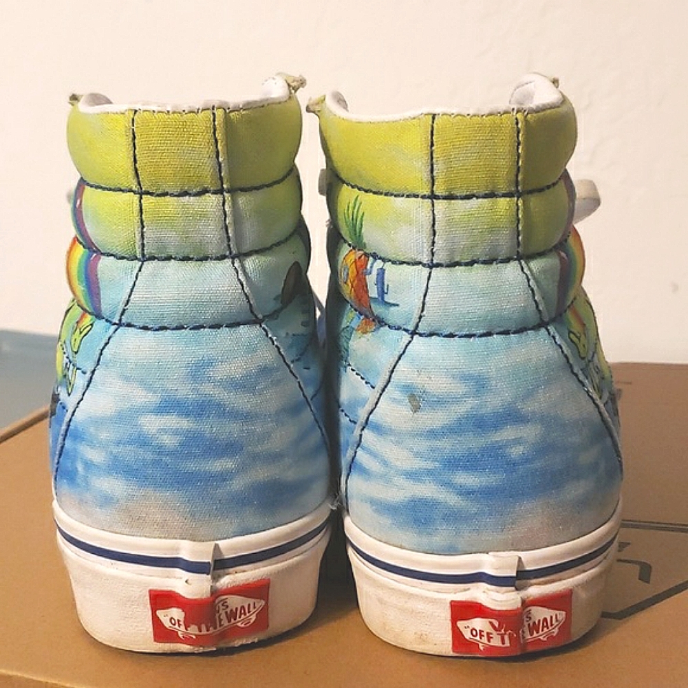 VANS Unisex SPONGEBOB SHOES 5.5 MENS 7 WOMENS - Picture 3 of 11